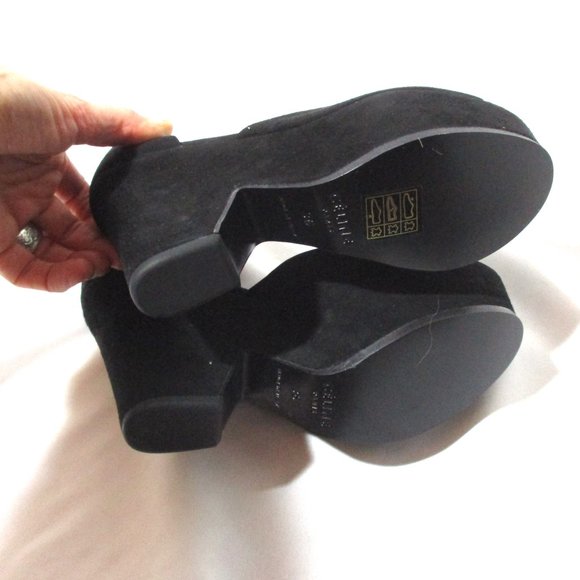 NEW CELINE PARIS ITALY Platform Sandal Shoe BLACK Suede High Heel 36 - Picture 8 of 9